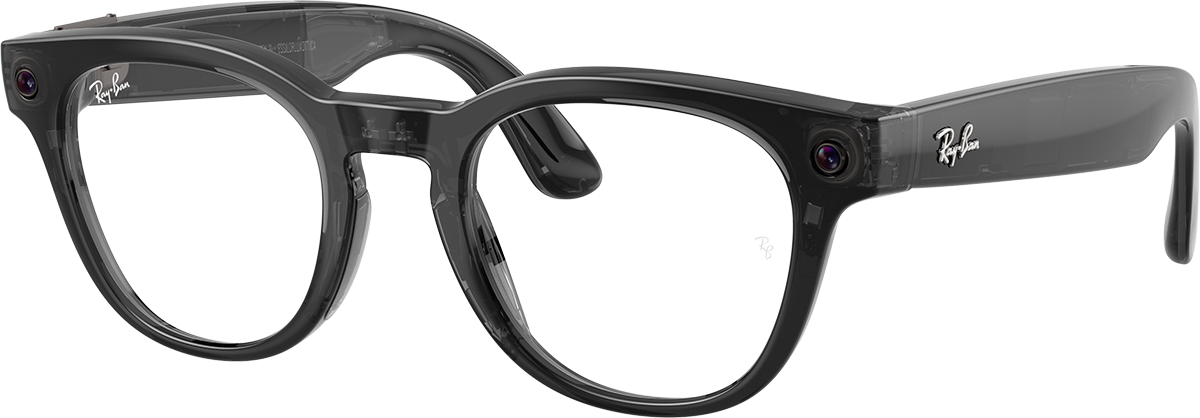 Glanzend Transparant Zwart · Demo-brillenglas | vooraanzicht | AI-OPTICS.nl